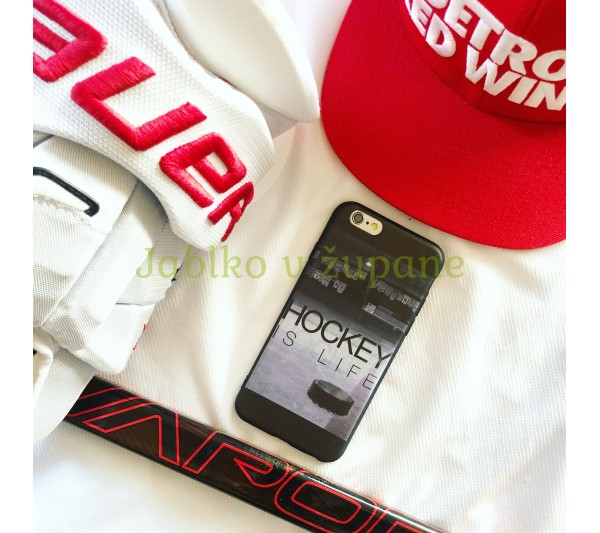Kryt Hockey is life iPhone 6/6S - čierny